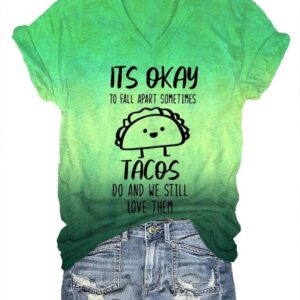 Women’s It’s Okay To Fall Apart Sometimes Mental Health Print T-Shirt
