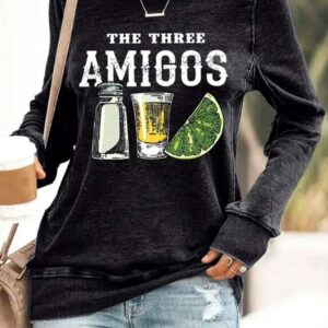 Womens The Three Amigos Cinco De Mayo Print Sweatshirt