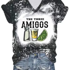 Womens The Three Amigos Cinco De Mayo Print T shirt1