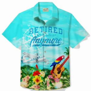 Yacht Parrot Tropical Beach Holiday Mens Hawaiian Shirt