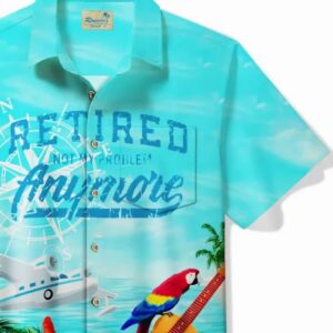 Yacht Parrot Tropical Beach Holiday Mens Hawaiian Shirt1