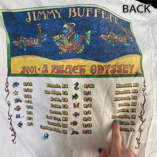 2001 Jimmy Buffett A Beach Odyssey Tour Shirt