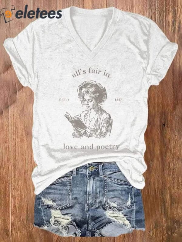All’S Fair In Love And Poetry Print T-shirt