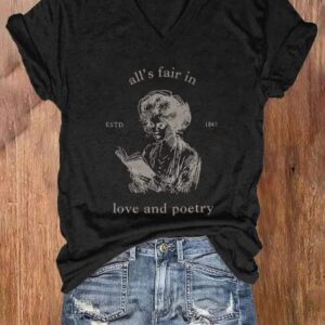AllS Fair In Love And Poetry Print T shirt 2