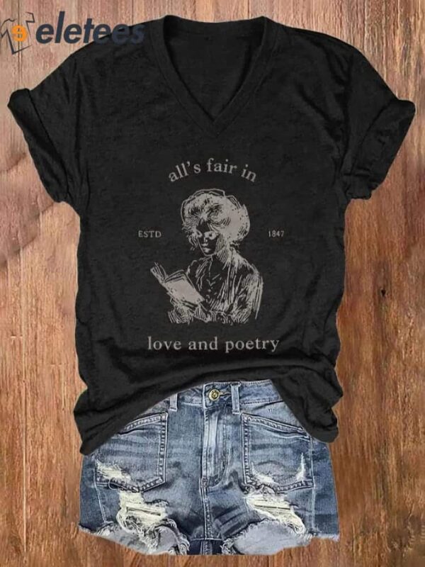 All’S Fair In Love And Poetry Print T-shirt