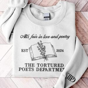Alls Fair In Love And Poetry Print Casual Sweatshirt 2