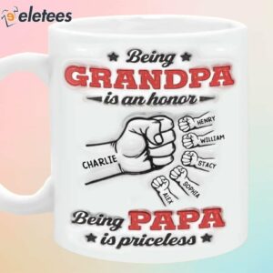 Being Grandpa Is An Honor Family Personalized Custom 3D Inflated Effect Printed Mug 2