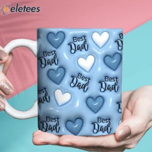 Best Dad With Heart Pattern 3D Inflated Mug