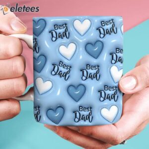 Best Dad With Heart Pattern 3D Inflated Mug 2