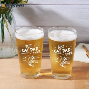 Best Dog Dad Ever Hand Punch Personalized Beer Glass 2