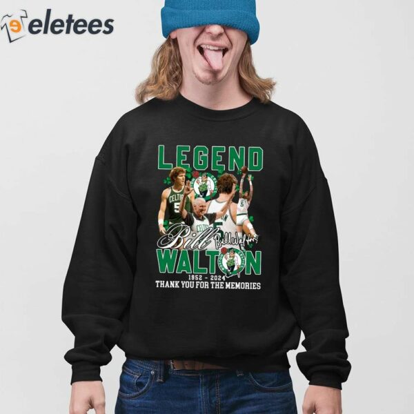 Bill Walton Celtics 1952-2024 Thank You For The Memories Shirt