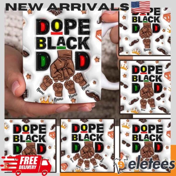 Dope Black Dad 3D Inflated Effect Mug