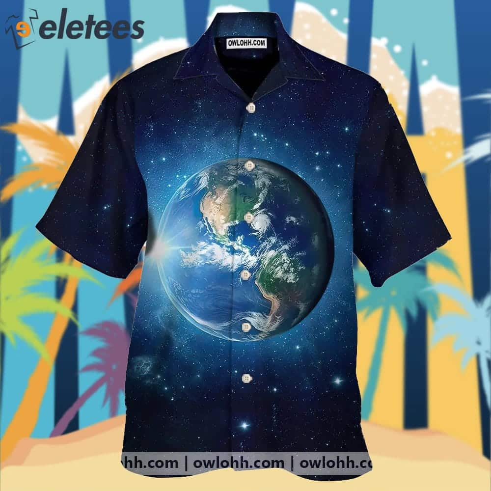 Earth And Space Print Men's Hawaiian Shirt