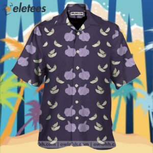 Garlic Pattern Background Theme Men’s All Over Print Hawaiian Shirt