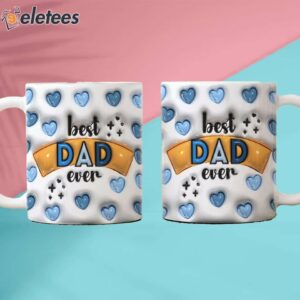 Heart Pattern Best Dad Ever Father’s Day 3D Inflated Mug