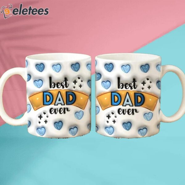 Heart Pattern Best Dad Ever Father’s Day 3D Inflated Mug