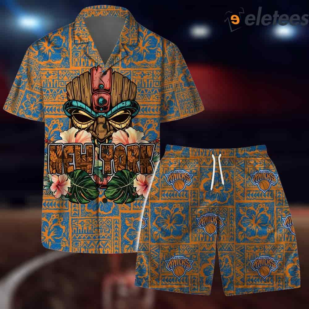 Knicks Aloha Tiki Pattern Hawaiian Set