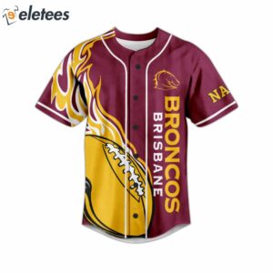 Lets Go Broncos Custom Name Baseball Jersey1