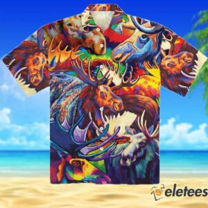 Moose Beautiful Painting Color Awesome Hawaiian Shirt