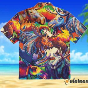 Moose Beautiful Painting Color Awesome Hawaiian Shirt 2