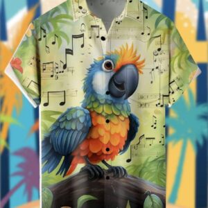 Musical Parrot Hawaiian Shirt