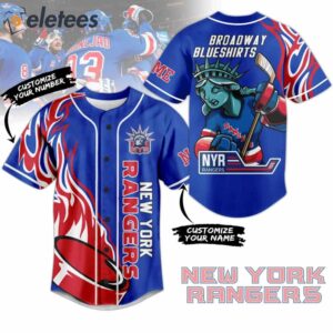 NY Rangers Broadway Blueshirts Custom Name Baseball Jersey