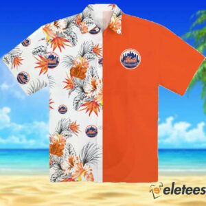 New York Mets Tropical Pattern Hawaiian Shirt