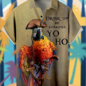 Nostalgic Poster Parrot Head Party Hawaiian Shirt