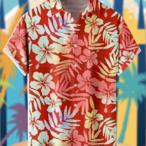 Ombre Tropical Plant Hawaiian Shirt