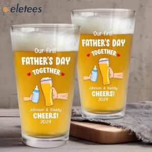 Our First Father’s Day Personalized Beer Glass