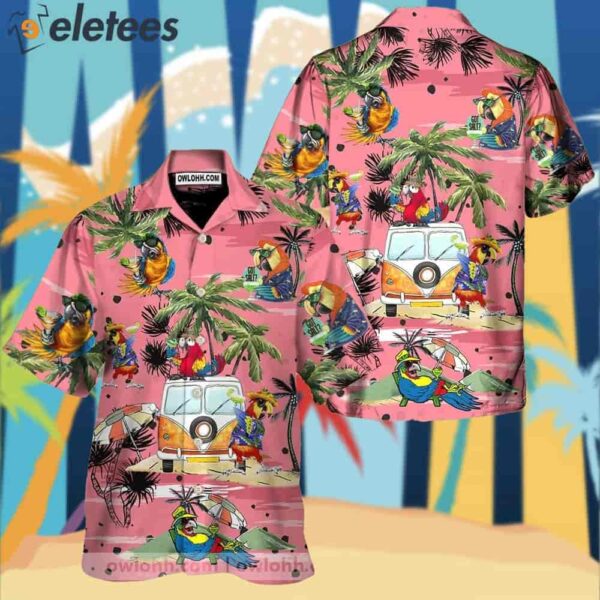 Parrot Beach Pattern Hawaiian Shirt