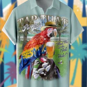 Parrot Tap That ParBar Meet Me At the 19th Hole Hawaiian Shirt
