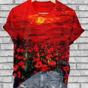 Peace Flowers Art Design Printed Shirt1