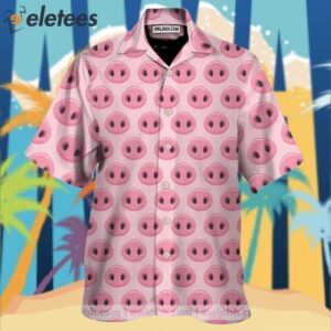 Pink Pig Nose Pattern Print Men’s Hawaiian Shirt