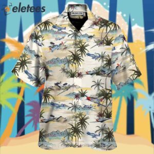 Planes On Beach Coconut Tropical Hawaii Aloha Shirt