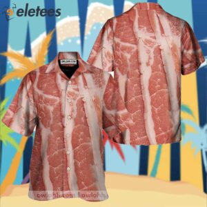 Raw Bacon Print Mens Hawaiian Shirt1