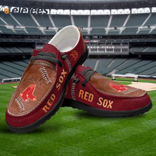 Red Sox Custom Name All Over Print Dude Shoes