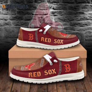 Red Sox Custom Name All Over Print Dude Shoes 3