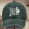 Retro All’s Fair In Love And Poetry Print Baseball Cap