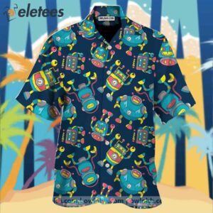Robot Pattern Print Design Hawaiian Shirt