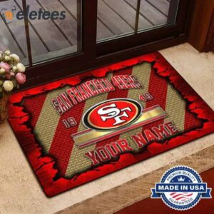 SF 49ers Custom Name Doormat FootBall Fan Gifts
