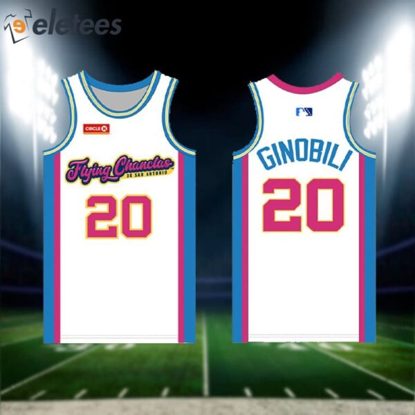 San Antonio Missions Manu Ginobili White Flying Chanclas Basketball Jersey Giveaway 2024