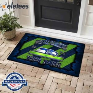 Seahawks Custom Name Doormat FootBall Fan Gifts