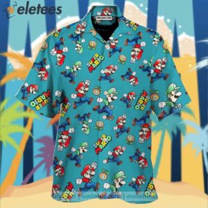 Super Mario With Fire Flower Hawaiian Shirt