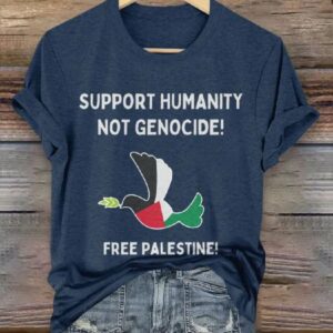 Support Humanity Not Genocide Free Palestine T shirt1