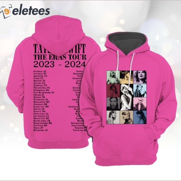 Taylor The Eras Tour 2023-2024 Pink Hoodie