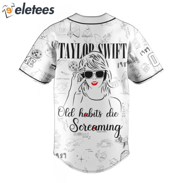 Taylor The Tortured Poets Department Old Habits Die Screaming Baseball Jersey