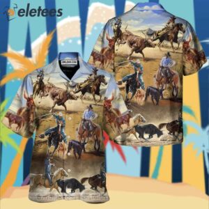 Team Poping Rodeo Horse Hawaiian Shirt1