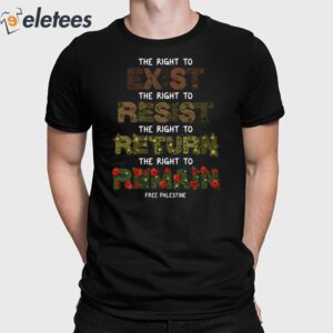 The Right To Exist Resist Return Remain Free Palestine Shirt