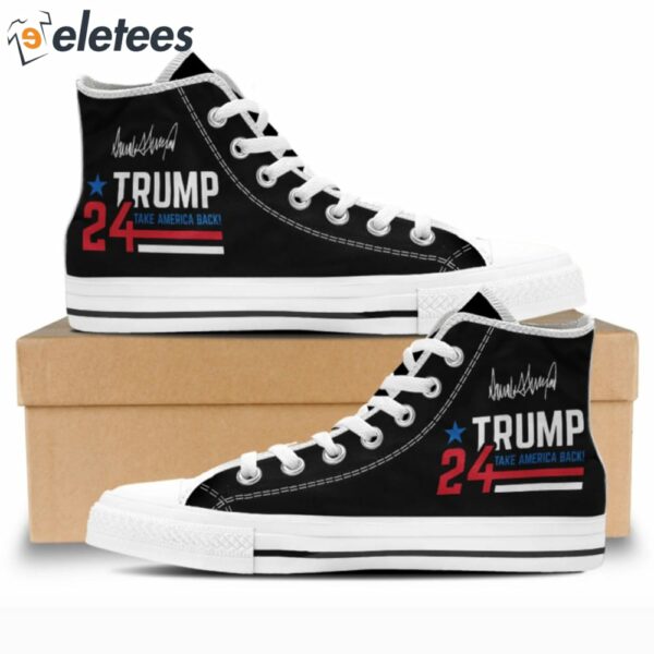 Trump 2024 Take America Back Fan High Top Canvas Shoes